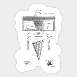 Stove Back Vintage Patent Hand Drawing Sticker